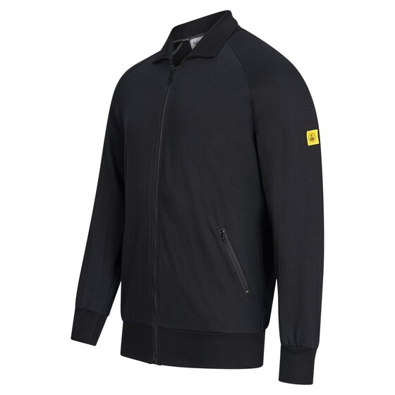 ESD-Sweatshirt Jacke mit Zip, 260g/m², unisex, schwarz, - 3
