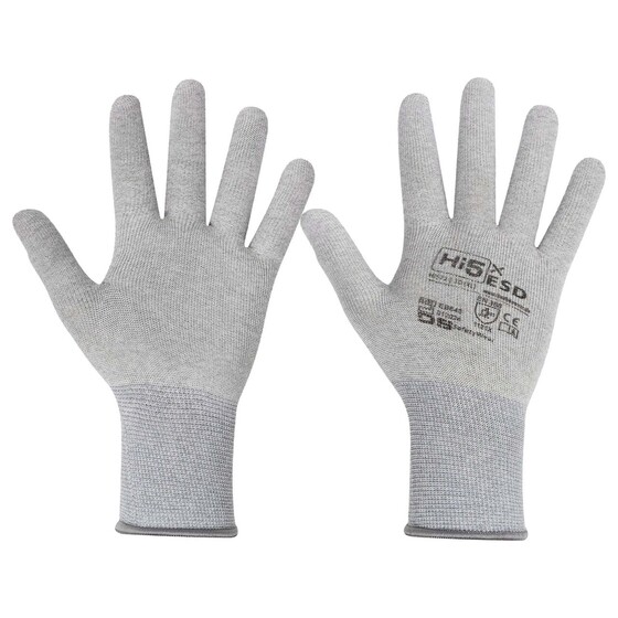 Hi5 X ESD Handschuhe, Carbon/Spandex, grau - 2