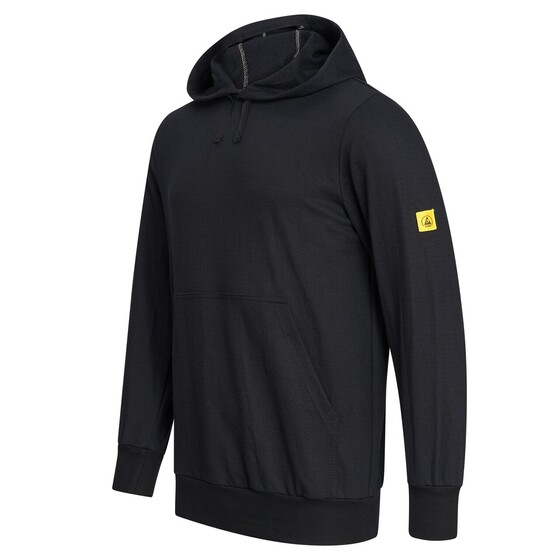 ESD-Sweatshirt mit Kapuze, 280g/m², schwarz, - 3