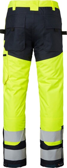 165 Lange Winter-Arbeitshose, Unisex, Fluoreszierendes gelb/navy blau, - 3
