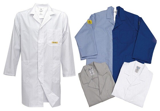 ESD Arbeitsmantel CONDUCTEX, langarm, Damen, blau, Größe